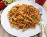 A picture of step 4 of Fusilli Pasta Stir Fry.