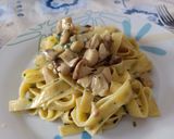 A picture of step 7 of Fettuccine with Porcini Mushroom Sauce.