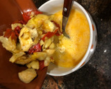 Foto del paso 3 de la receta: Tortilla de corazones de alcachofa y tiras de pimiento asado