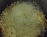 A picture of step 3 of Ghewar with mango rabdi mousse.