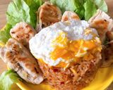รูปขั้นตอนการทำที่ 5 ของ บุกข้าวผัดน้ำพริกไก่ย่างตะไคร้