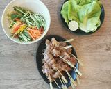 A picture of step 3 of Chicken Yakitori, crunchy lettuce wrap.