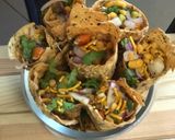 A picture of step 4 of Chatpata Stuffed Masala Papad Cones.