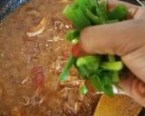 A picture of step 7 of White rice with Mongolian chicken stew,Green salad and champman.