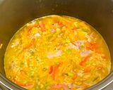 A picture of step 4 of Millet porridge with bacon and vegetables in a multicooker.