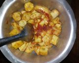 A picture of step 3 of Fried matoke with kales #festivecontestkakamega #Authormarathon.