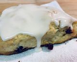 A picture of step 12 of SCONES with red berries & white chocolate chips!! 🍓🥛.