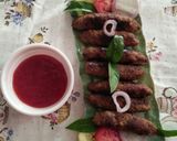 A picture of step 5 of Seakh kabab.