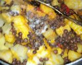 A picture of step 3 of Yam and pigeon peas.