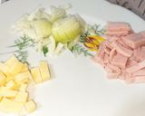 Omlett tortillában, friss zöldségekkel recept fázis 1 fotója