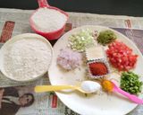 A picture of step 1 of Rajasthani Tikar.