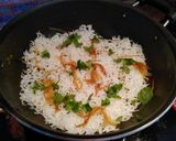 A picture of step 10 of Mushroom Biryani.