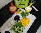 A picture of step 1 of Spinach cheese balls with Mediterranean chickpea salad.