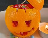 A picture of step 2 of Jack-o-Lantern Jello Heads:.