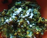 मुळ्याच्या पानांचा झुणका (zhunka recipe in marathi) रेसिपी स्टेप 3 फोटो 