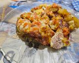 Foto del paso 7 de la receta: Chorizos con papas y boniatos al horno