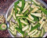 A picture of step 1 of Kaju Karela Sabji.