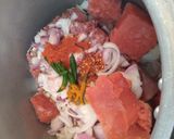 A picture of step 1 of Qeema sabzi.