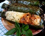 Foto langkah ke 4 dari resep Nasi Bakar Daun Jeruk Balado.