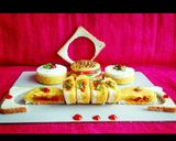 A picture of step 5 of Bread sandwich dhokla.