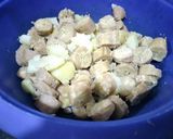 A picture of step 1 of Kela Gatta Masala.