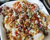 A picture of step 2 of Sprouts Papdi Chaat.