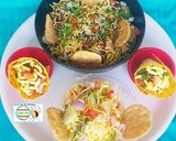 A picture of step 7 of Chatpati Bhel Chatpati Bhel Papad Cones.