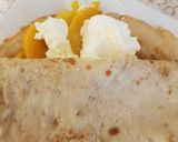 A picture of step 3 of My Peaches & Cream Crepe Wrap. 😘.