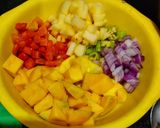 A picture of step 1 of Mango salsa.