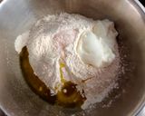 A picture of step 2 of Gozleme / Turkish stuffed flat bread.