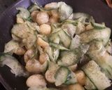 A picture of step 1 of Sig's Potato, Cucumber and Pea Salad.