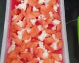 A picture of step 2 of Easy summer special Dessert milky glazy fruity pudding.