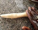 A picture of step 7 of Kkwabaegi(twisted korean doughnut).