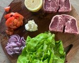 A picture of step 2 of Lamb and salad.