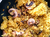 Arroz con choritos gratinados