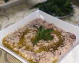 A picture of step 3 of Foul Mudammas with Tahini.