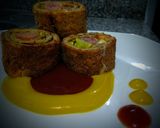 Foto del paso 9 de la receta: Perritos Calientes con queso manchego en crepes!
