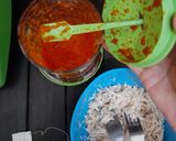 Foto langkah ke 1 dari resep Cireng isi Ayam Suwir Pedas.