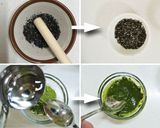 Une image de l'étape 3 de Kanten du lait, Matcha et sésames.