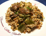 Foto del paso 28 de la receta: Arroz con lentejas amarillas, malvas y alcachofas