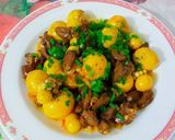 Hình bước làm 3 của món Trứng gà non và tim gà rim mặn ngọt
