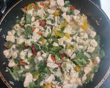 A picture of step 2 of Chicken fettuccine creamy pink pasta.