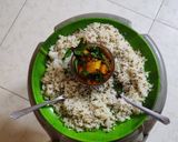 A picture of step 7 of Butter Rice in veggie minty gravy.