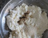 A picture of step 3 of Chhena poda.