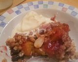 A picture of step 5 of Peach and cherry cobbler.