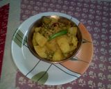 A picture of step 15 of Aloo posto.