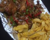 Fried potato with chicken stir fry saucematakin girki2 hoto