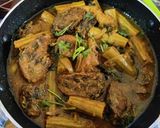 A picture of step 6 of Vegetarian fish with banana curry.