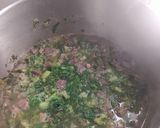 A picture of step 4 of Mom’s Magiritsa (without rice).