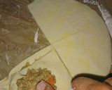 A picture of step 4 of Pattis on patela with ready-made paratha.